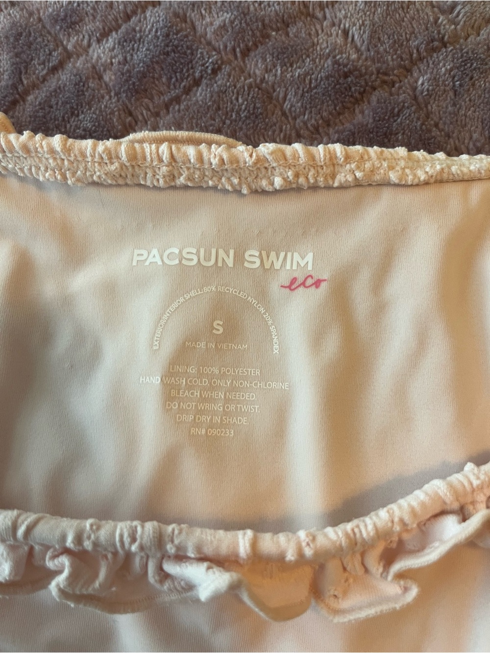 PacSun Cream Ruffle Triangle Bikini - Picture 4 of 5